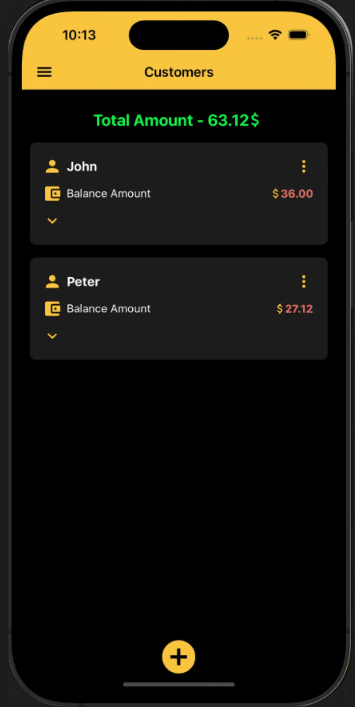 Cash Transaction Tracker mobile app